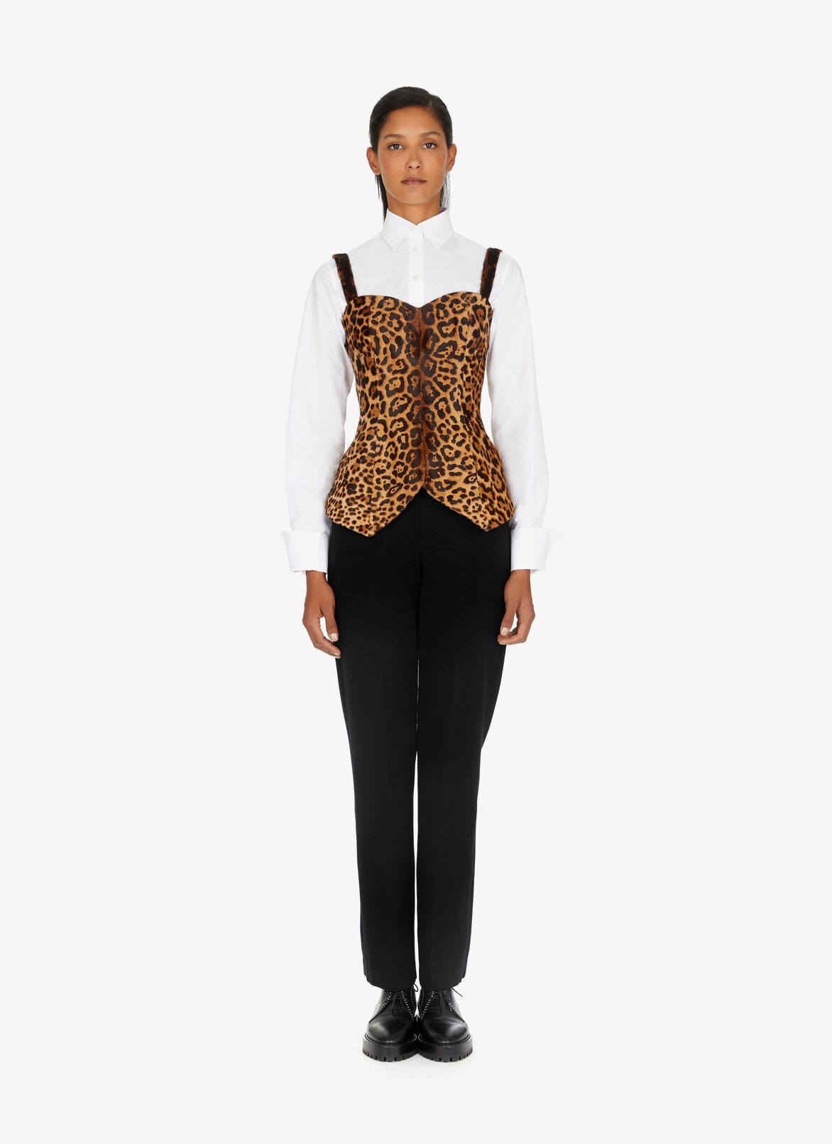 Fohlenartiges Bustier mit Geparden-Print ALAÏA BRONZE FOHLENARTIGES BUSTIER MIT GEPARDEN-PRINT